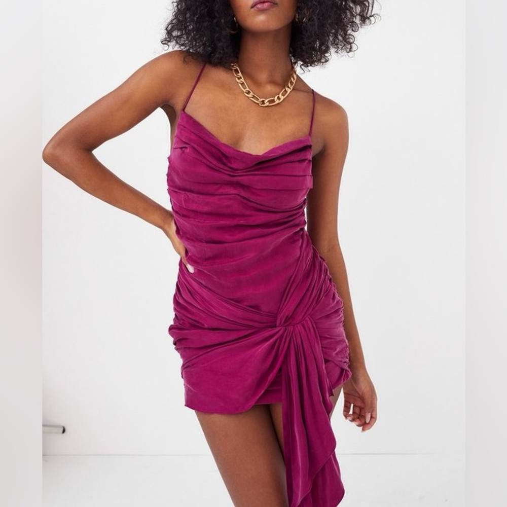For Love And Lemons Allie Draped Mini Dress in pink